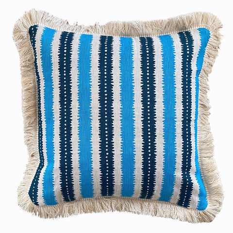 Blue Stripe linen cushion