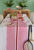 Pink + red Tennis stripe linen tablecloth