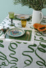 Olive Ribbon linen tablecloth