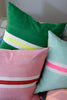Tennis stripe cushion - pink + red 50cm