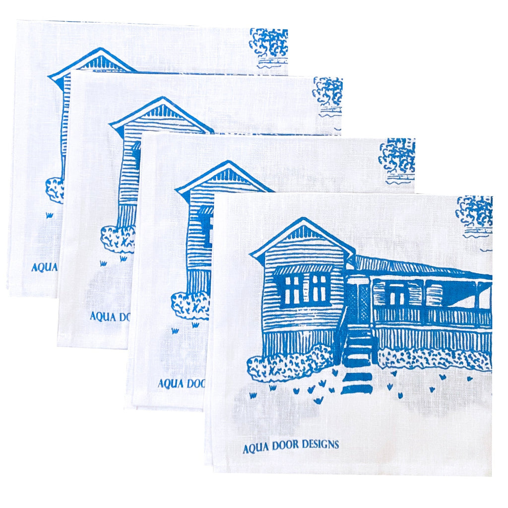 Blue Bush and the Big smoke linen napkins (set of 4)
