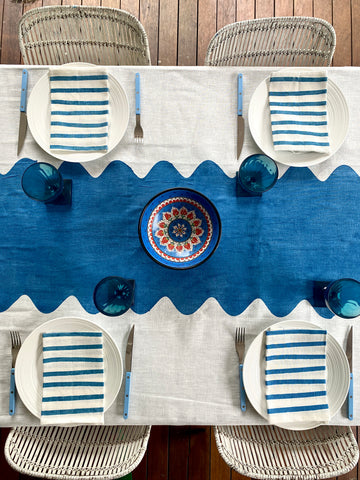 Denim Wiggle linen tablecloth (Limited edition)