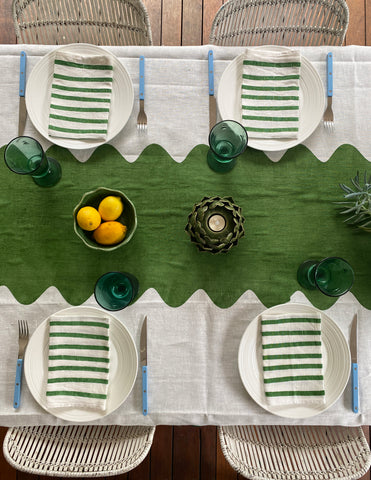 Olive Wiggle linen tablecloth (Limited edition)