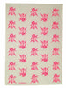 Neon pink Christmas Beetle linen tea towel (Natural and off-white)
