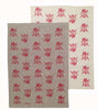Red Christmas Beetle linen tea towel (Natural and off-white)