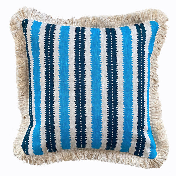 Blue Stripe linen cushion