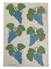 Green + blue Grapes linen tea towel (Natural and off-white)