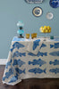 Cobalt Fish linen tablecloth