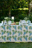 Green + blue Grapes linen tablecloth