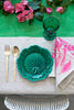 Green Colourblock linen tablecloth