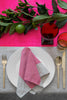 Neon pink Colourblock linen tablecloth