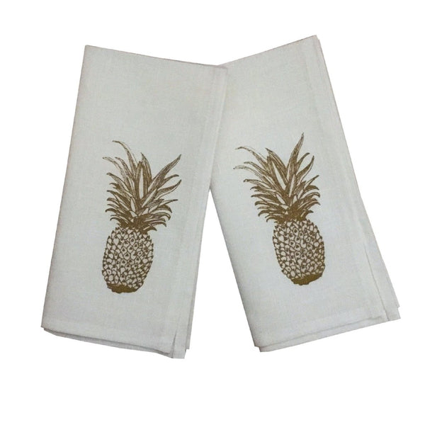 Gold pineapple linen napkins (set of 4)