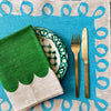 Green Scallop linen napkins (set of 4)
