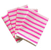 Highlighter pink Turkish stripe linen napkins (set of 4)