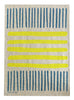 Sulfur + chambray blue Turkish stripe linen tea towel (Natural and off-white)